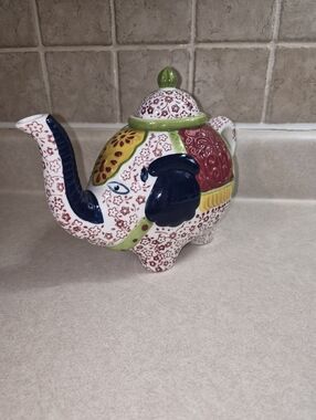 Colorful Elephant Teapot - Multicolor Ceramic